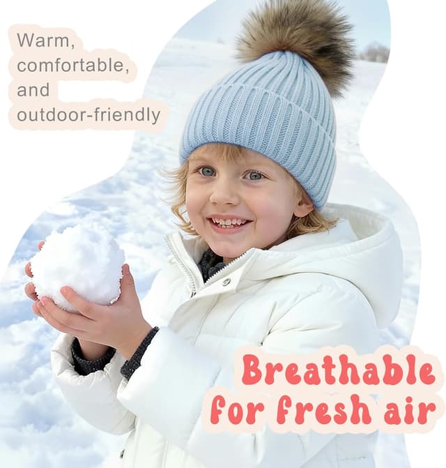 Detalle de DRESHOW Baby Kinder Wintermütze Beanie mit Schleife und Zopfstrick-Optik für 0–36 Monate (Unisex)