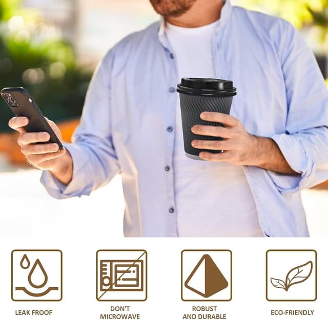 Thumbnail 6 de Clawsoff 12 oz Coffee Cups, 100 Pack