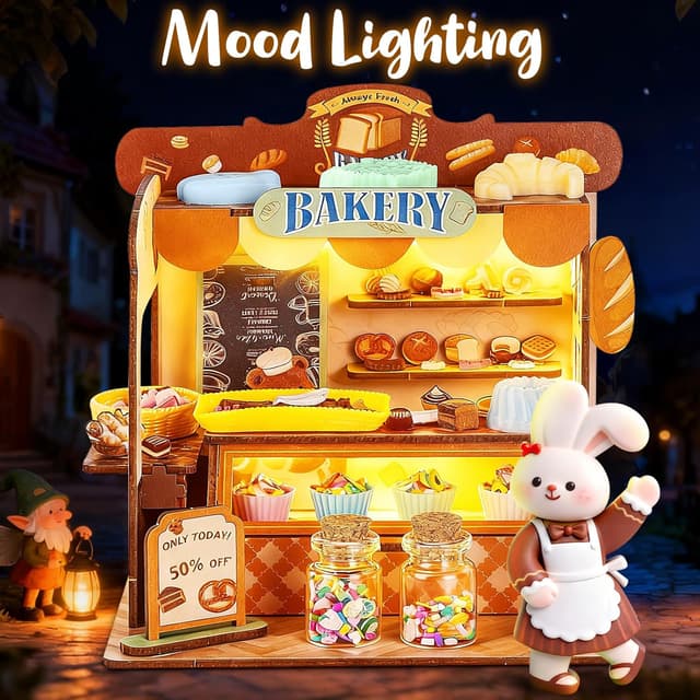 Detalle 2 de Ltteaoy DIY Miniaturhaus Bastelset für Kinder (6–12 Jahre) mit LED, Silikon & Modelliermasse