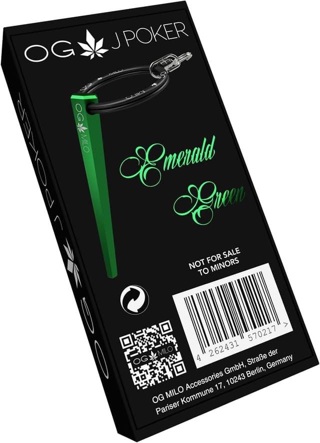 Detalle de OG J POKER Schlüsselanhänger-Zubehör für Raucher mit OG MILO-Logo