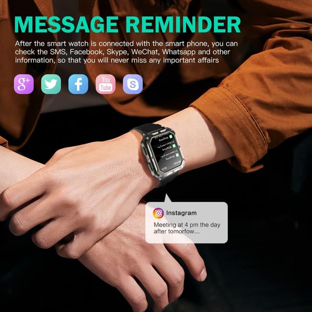 Thumbnail 4 de MIGOUFIT Smart Watch Military with 123 sports modes