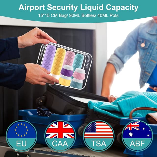 Detalle de Funnasting Travel toiletries bottles, 14 pack