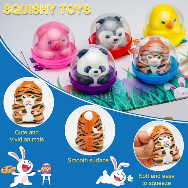 Detalle de 30 Packs Curibble Slow Rising Animals Squishy Toys with Capsules — Party Favors, Classroom Prizes, Stress Relief