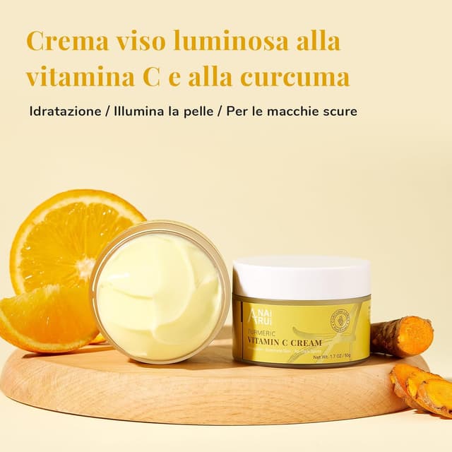 Detalle de ANAiRUi Crema viso alla curcuma e vitamina C con collagene (pelle secca) 50 g
