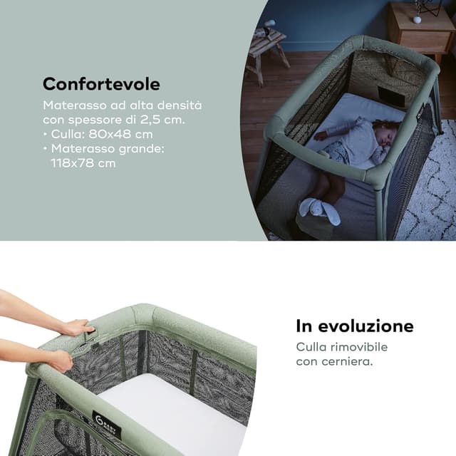 Detalle de Babymoov Lettino Moov and Comfy 3 in 1: culla, lettino e area giochi fino a 4 anni