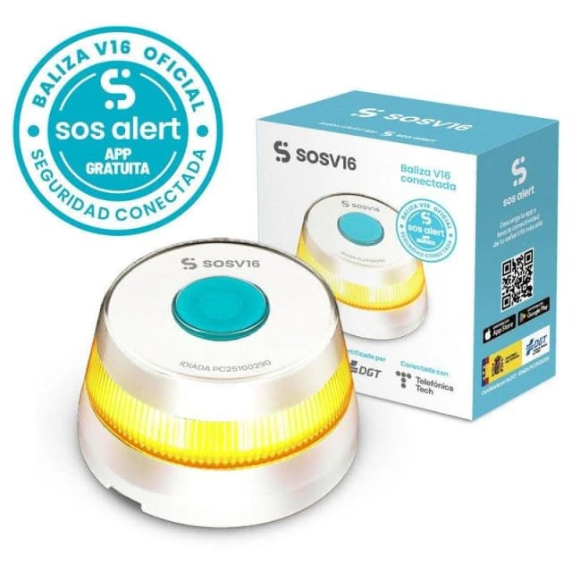 Detalle 2 de Baliza SOSV16 GPS blanca 12 años, visibilidad 1 km