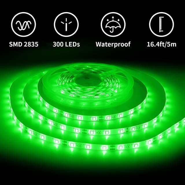 Detalle 2 de ShineBurky Led Strip 5M Verde Autoadhesiva IP65 🟢