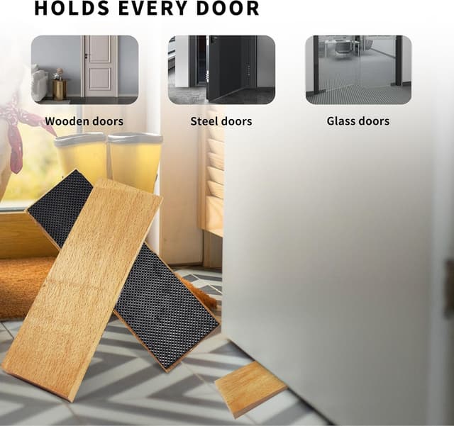 Detalle de 2 Pack Wooden door stop, 0.6 inch thick