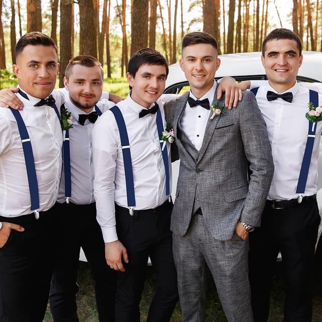 Thumbnail 6 de Aomig Hosenträger für Herren (breit, 3,5 cm) mit 4 Metallclips – einstellbar & elastisch