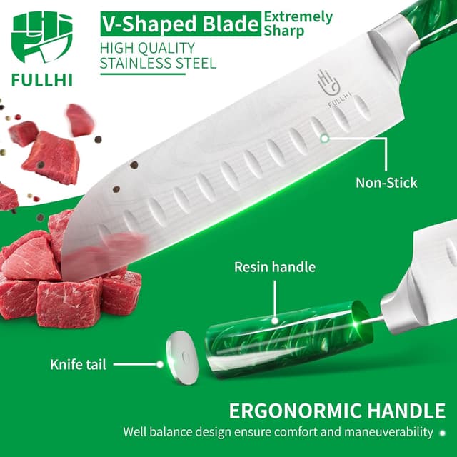 Thumbnail 2 de FULLHI Juego de 15 Cuchillos Japoneses con Mag... 🍣