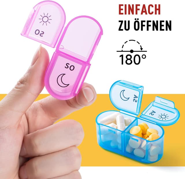Thumbnail 6 de Doruimi Tablettenbox 7 Tage 2 Fächer Schwarz
