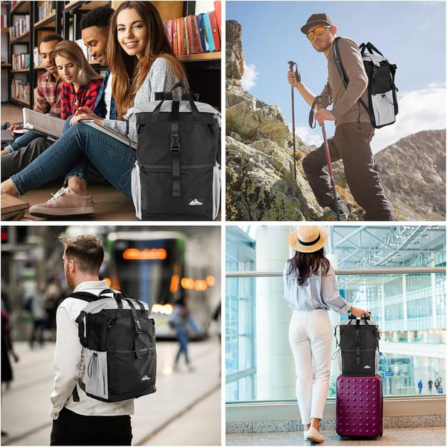 Thumbnail 6 de POWER KING 35L Expandable to 45L Lightweight Travel Backpack (19 inch laptop) – 3-in-1 roll-top daypack