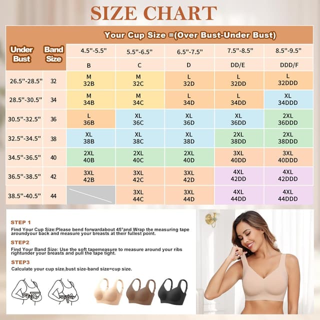 Detalle de Mivorica No Wired Seamless Wireless Full Coverage Support Bra for Women (jelly soft comfort)