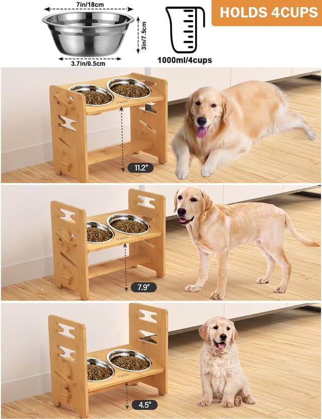 Detalle 2 de Vantic Raised Dog Bowls 28cm, 2 Bowl Set