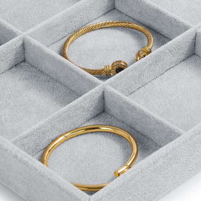 Thumbnail 3 de Papten Bandeja Apilable de Terciopelo para Joyas 💍 (Gris)