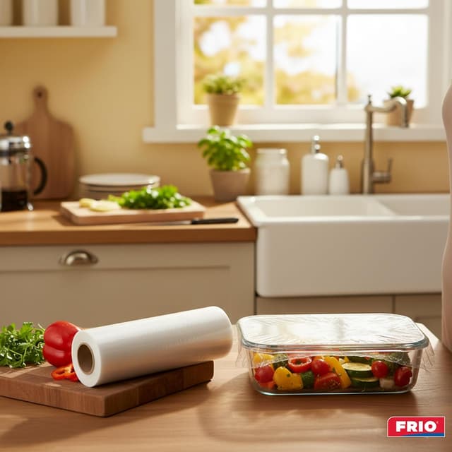 Detalle de FRIO – 2 rouleaux de film alimentaire 600 m, super adhérent, avec scie