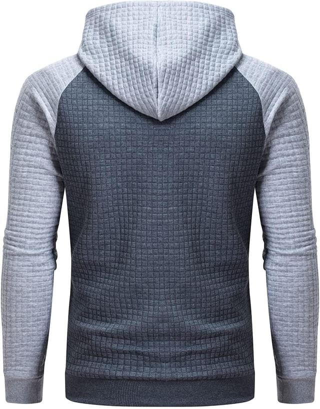 Detalle de YuKaiChen Herren-Kapuzenpullover mit Jacquard-Muster und Kordelzug