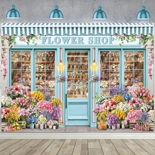 Detalle 2 de Flower Shop Hintergrund 208,3 x 149,9 cm