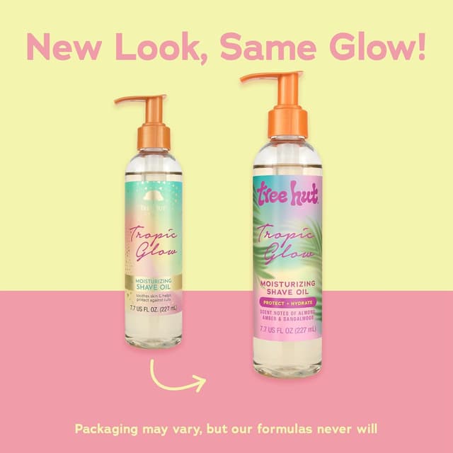 Detalle de Tree Hut Tropic Glow Moisturizing Shave Oil (Gel-to-Oil), Hydrating Shave Oil for a Smooth, Comfortable Razor Glide