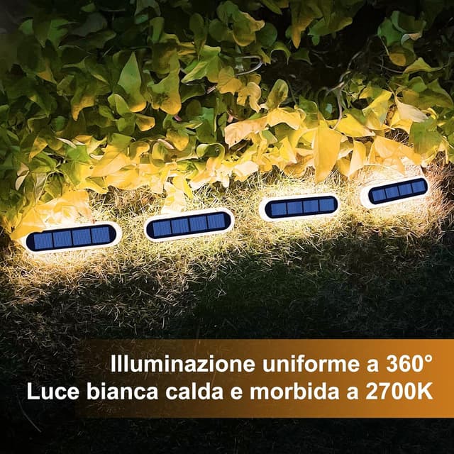 Detalle 2 de YiLaie Luci Solari da Giardino IP68 2700K (2 pezzi) con accensione On/Off automatica