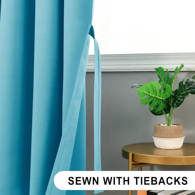 Thumbnail 2 de DWCN Verdunkelungsvorhang 228x167 cm Türkis 2er Set