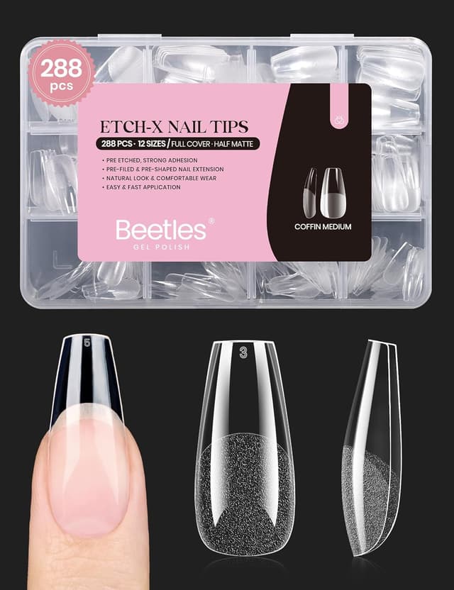 Detalle de Beetles Gel Nail Tips Medium Coffin 288pcs ๐