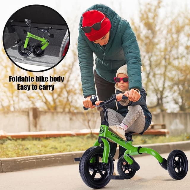 Detalle 2 de YGJT 3-in-1 Tricycle for Toddlers (Age 2–5), Folding Ride-On with Adjustable Seat & Removable Pedals