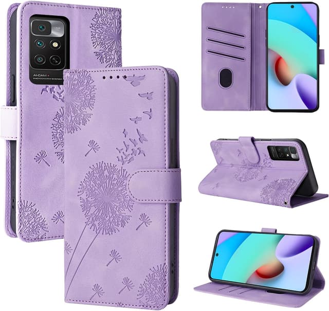 Detalle de Rostsant Handyhülle für Xiaomi Redmi Note 11 4G / 11S 4G (Löwenzahn), magnetisches Flip Case mit Kartenfächern