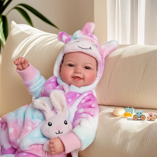 Detalle 2 de BABESIDE Baby Doll Mia (17-inch) lifelike newborn-style cloth body reborn doll for girls aged 3+