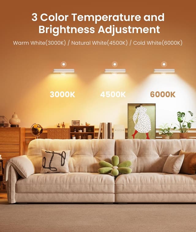 Detalle 2 de FULNIX Wall Sconce with 7500mAh Rechargeable Battery LED Light and Remote Control (3 colours, 15 RGB)