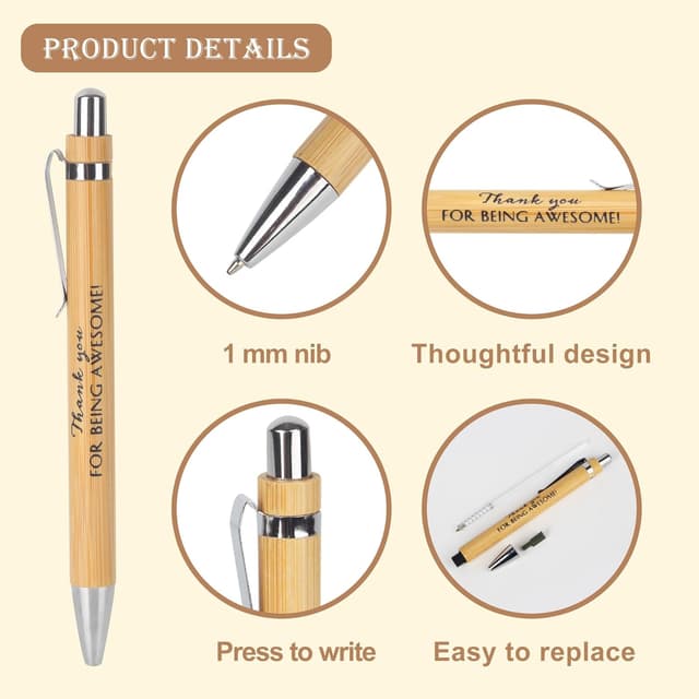 Detalle de BUCOMTU stylos à bille en bois 12