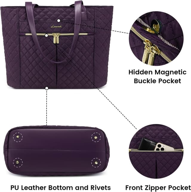 Thumbnail 4 de LOVEVOOK Laptop Bag 15.6-inch Purple Tote 💼