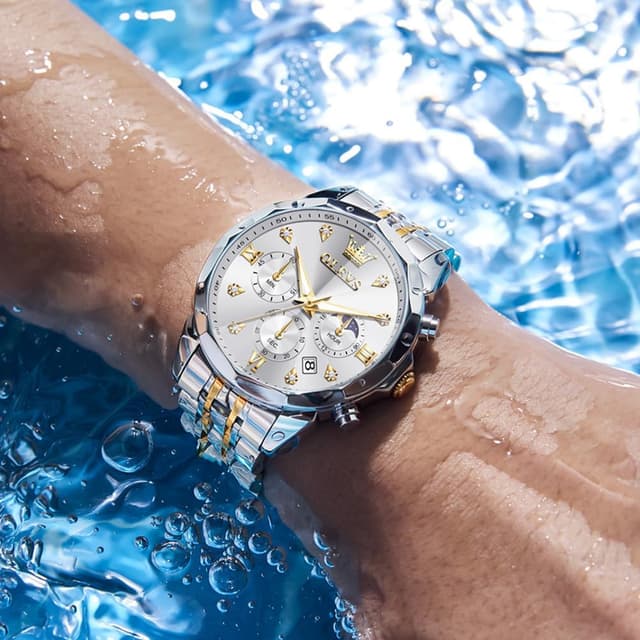 Thumbnail 2 de OLEVS Quarz Herrenuhr 3 ATM