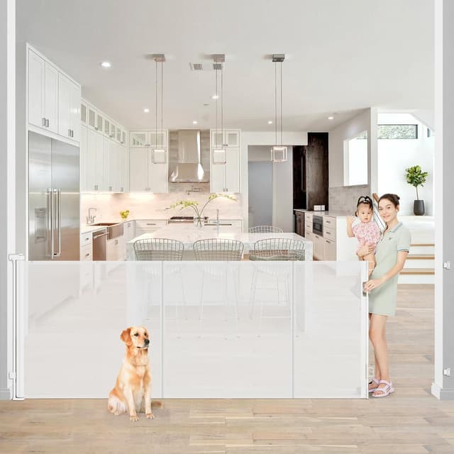 Detalle de Treppenschutzgitter ausziehbar 300 cm, weiß