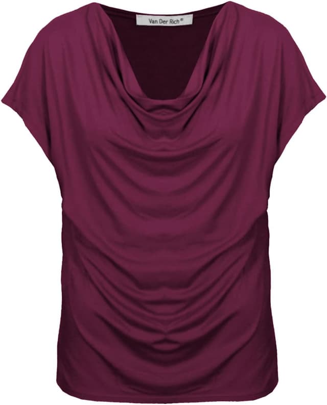 Detalle de Van Der Rich T-Shirt Bluse mit Wasserfallkragen