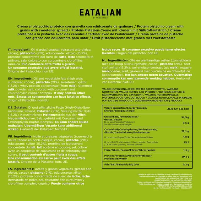 Thumbnail 4 de EATALIAN by AMZ BETTER Crema Proteica Pistacho Crunchy 🥜