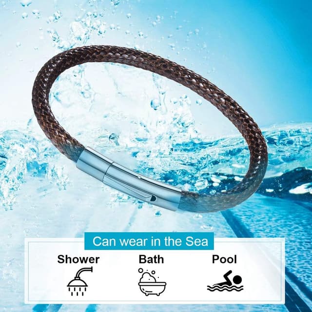Thumbnail 2 de PROSTEEL Mens Leather Bracelet 22cm