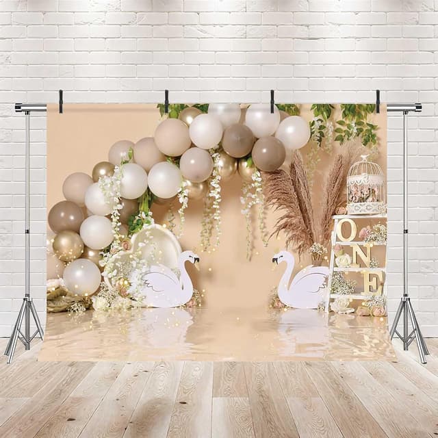 Detalle 2 de MEHOFOND 7x5ft Baby First Birthday Backdrop 🎥