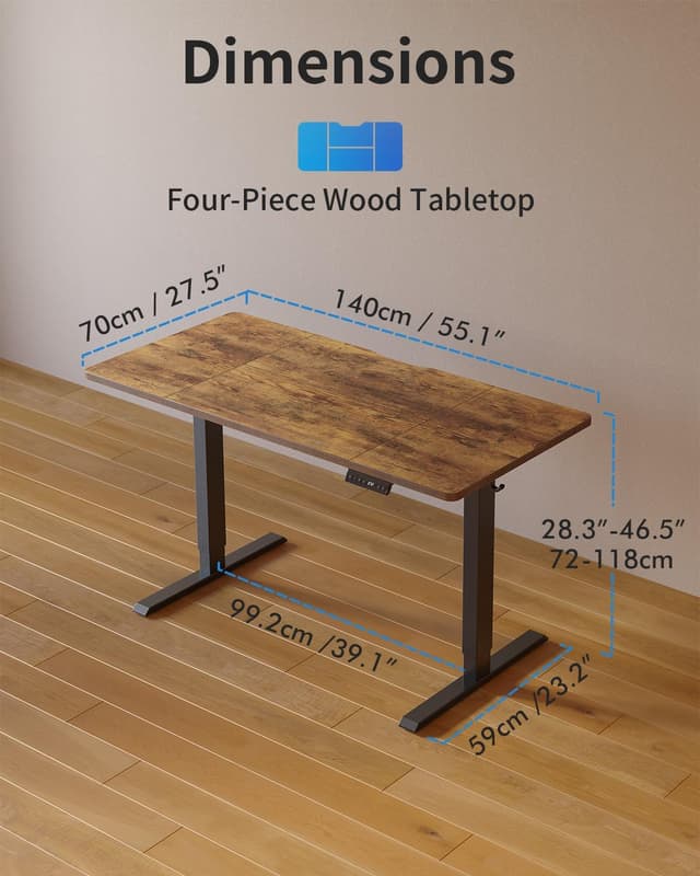 Thumbnail 1 de FEZIBO Höhenverstellbarer Schreibtisch 140×70 cm