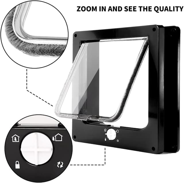 Detalle 2 de Große Katzenklappe mit 4-Wege Magnetverschluss