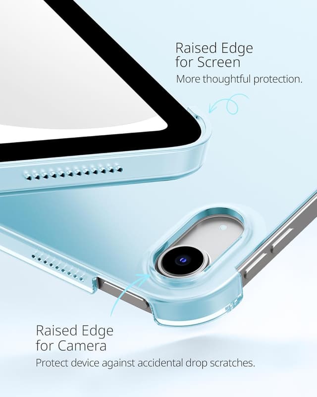 Detalle de CACOE Case for iPad A16 11th/10th Generation with Screen Protector (11/10.9 inch) – Light Blue
