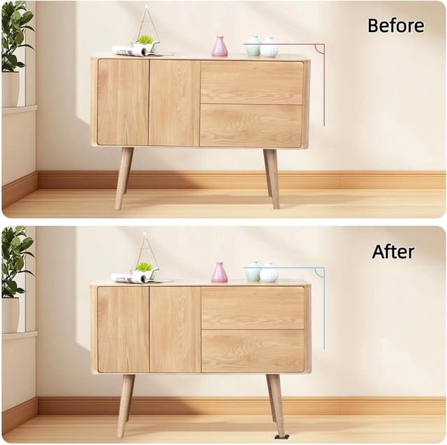 Detalle 2 de HOWAB Kunststoff Möbelkeile und Ausgleichskeile (10 Stück) zum Nivellieren von Schränken, Tischen & Co.