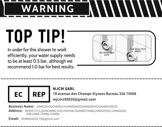 Detalle 2 de MORADO Duscharmatur mit Thermostat und 2 Auslässen (3/4" und 1/2" BSP), verchromt