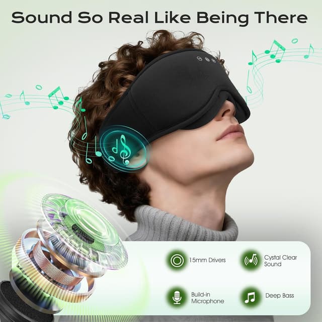 Detalle de MUSICOZY Sleep Mask Headphones 16 hours Bluetooth