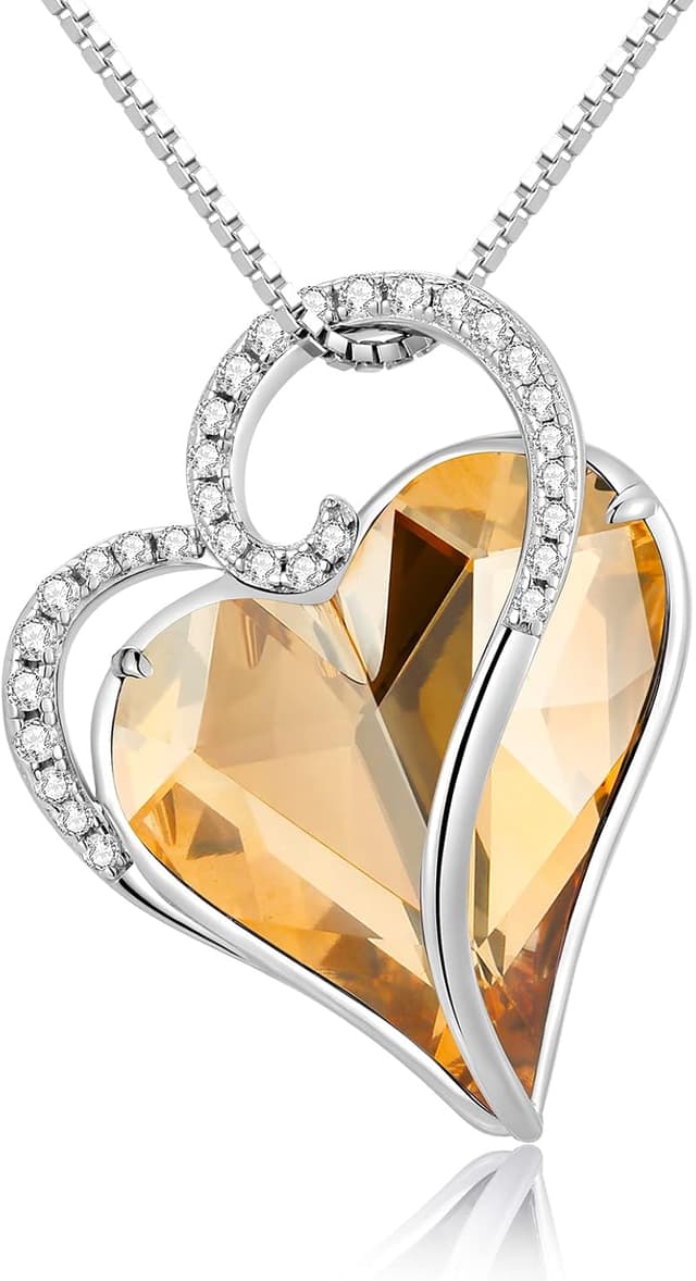 Detalle de jiamiaoi Kette Herz Silber mit Anhänger – Damen-Halskette mit Herz-Design und Zirkonia