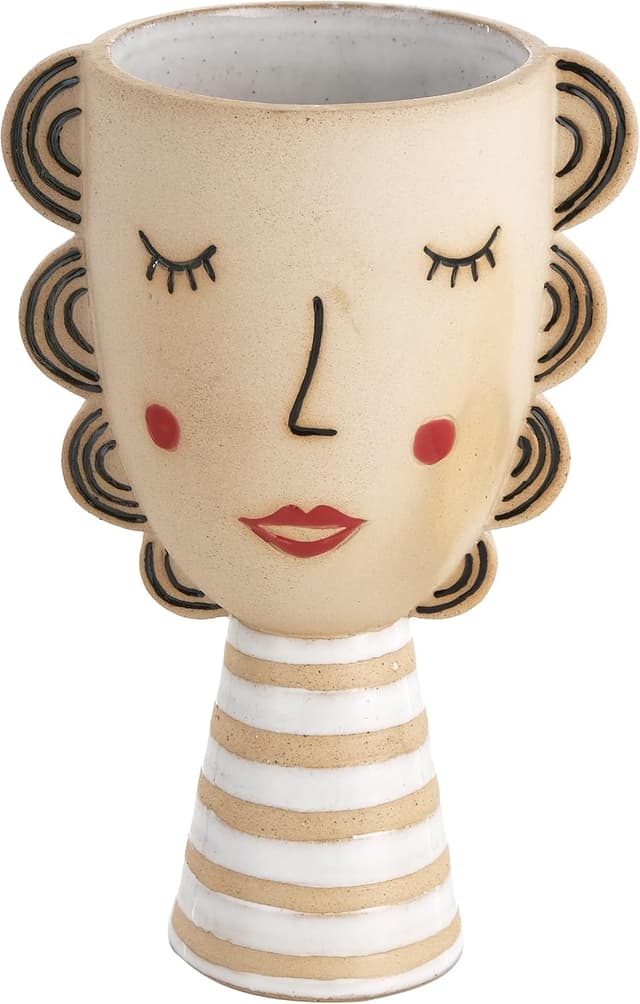 Detalle de Baroni Home Vaso in Ceramica Volto 20 cm