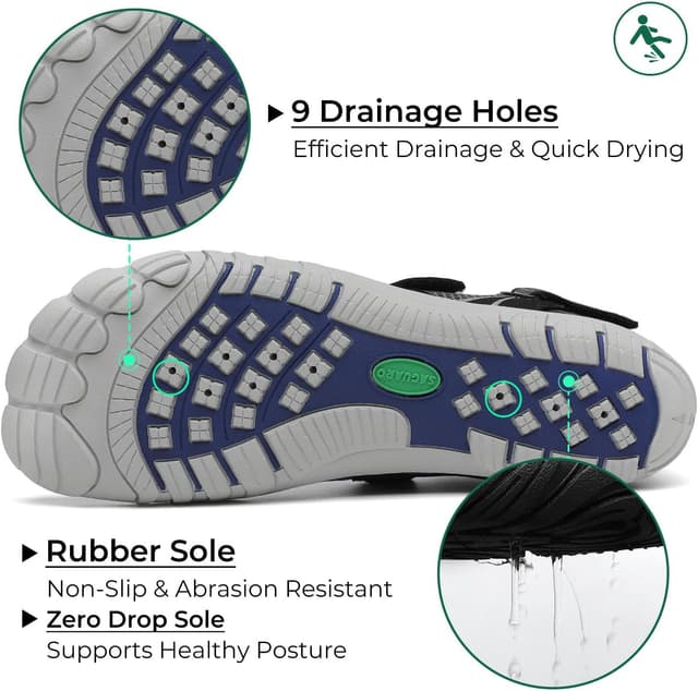 Detalle 2 de Saguaro Chaussures aquatiques antidérapantes avec séchage rapide et 7/9 trous de drainage (GR.35-48)