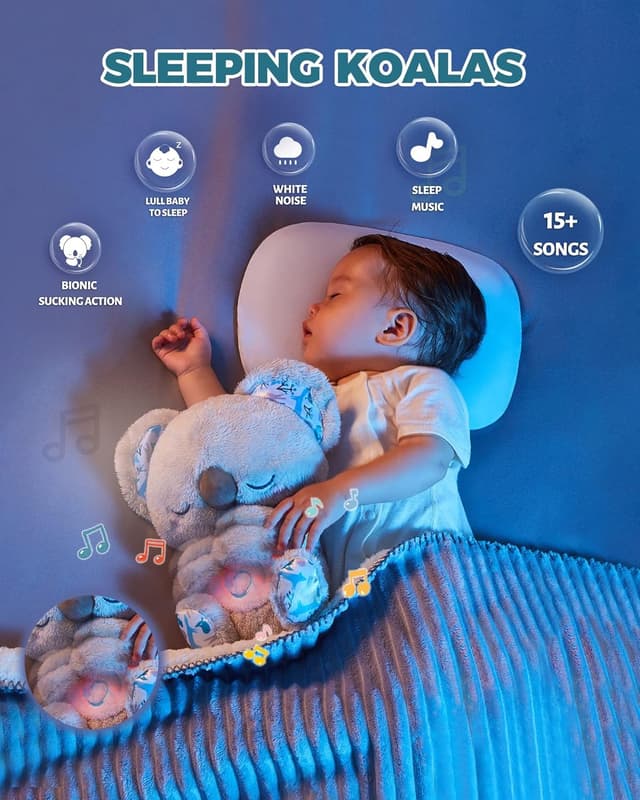 Detalle 2 de auby Soothe 'n' Cuddle Koala Kuscheltier mit Beruhigungsfunktion – Plüschspielzeug für Neugeborene