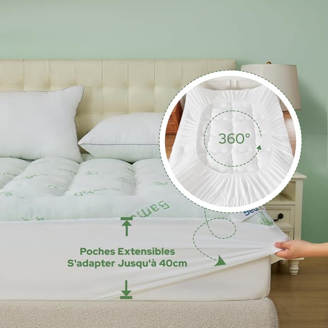 Detalle de BEDLORE surmatelas 160x200 cm en bambou