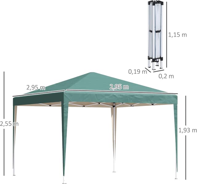 Thumbnail 6 de Outsunny carpa plegable 3x3 m